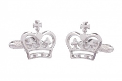 Silver Colour Royal Crown Cufflinks